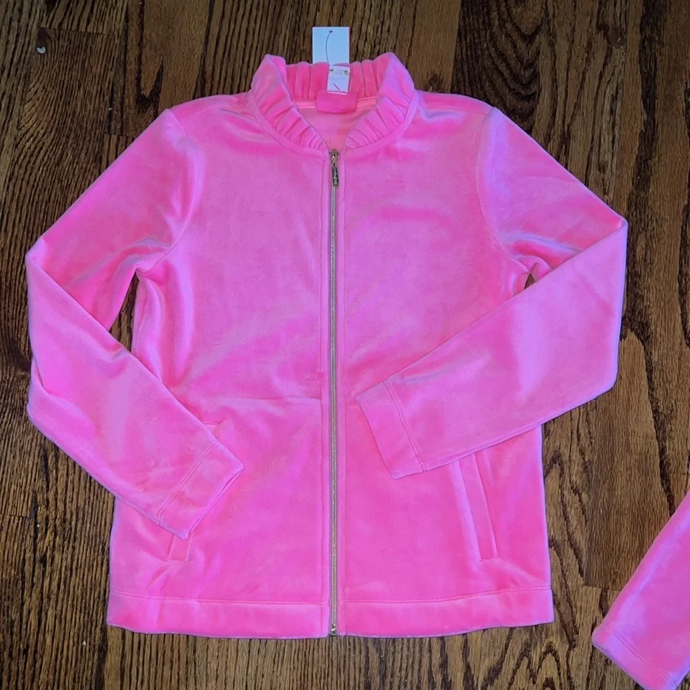 Lilly Pulitzer velour track suit (Jayla top Large, maia legging bottom medium)